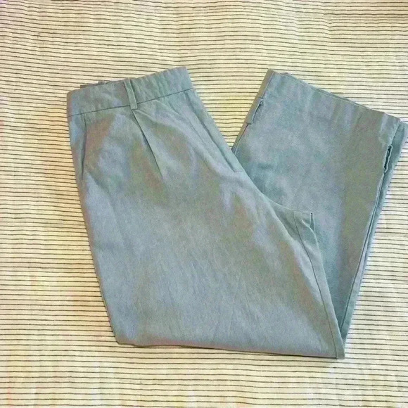 Zara Wide Leg Cropped Cotton Pants - Picture 2 of 10